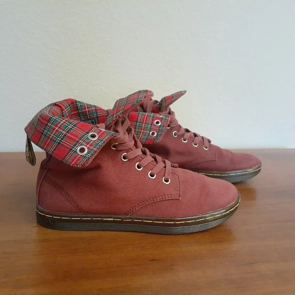 Dr. Martens Stratford Canvas Plaid Lined Boots